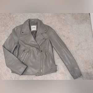 Women’s Collection Pimkie Grey Faux Leather Lined Motorcycle Jacket Zippers Mesh